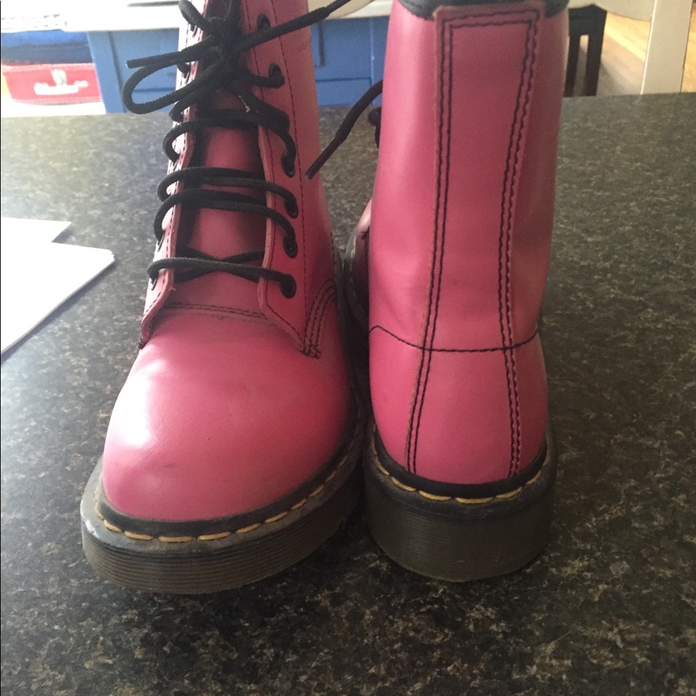 Pink Dr. Martin boots